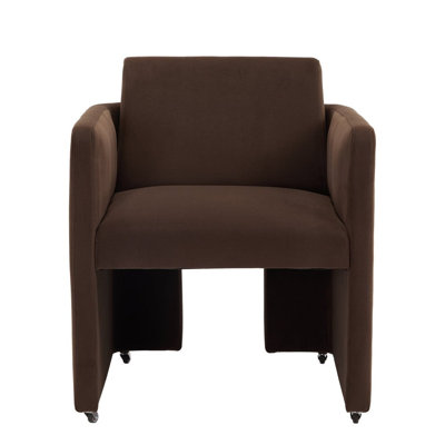 Fauteuil de salle à manger moderne en forme de tonneau, fauteuil d'appoint recouvert de velours