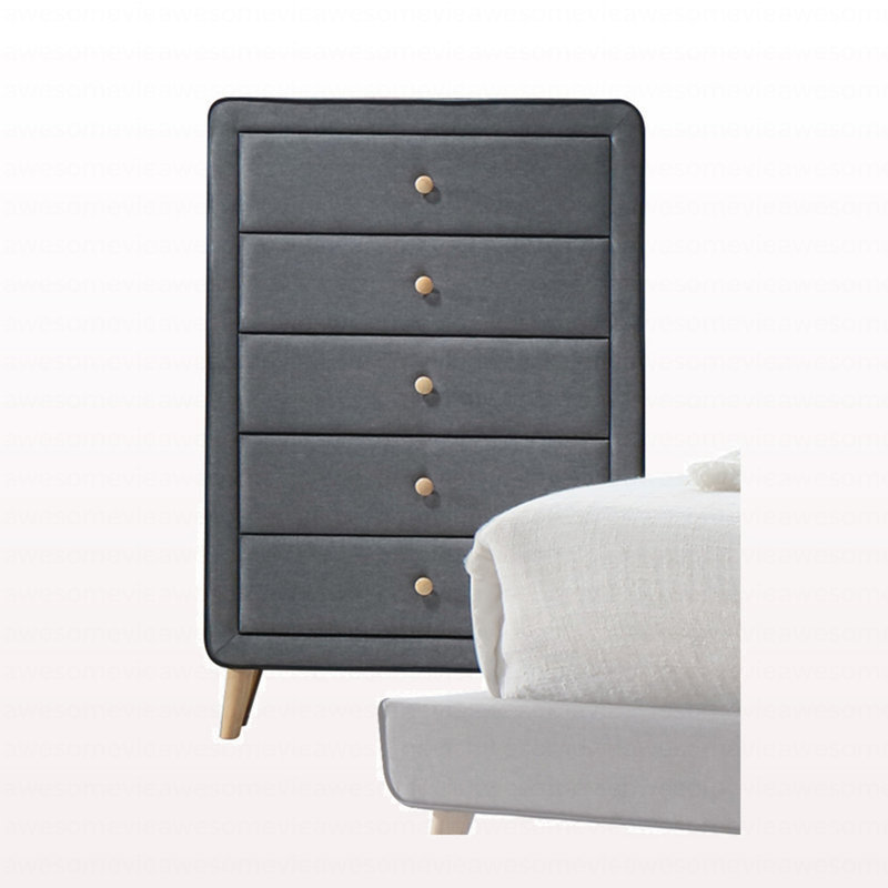 Commode moderne en tissu gris clair