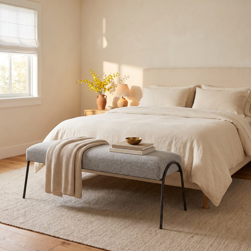 Campari Polyester Blend Upholstered Bench