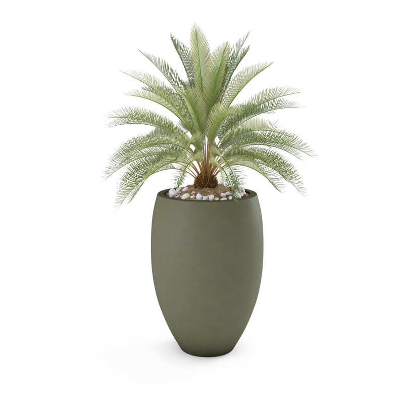 Brandy Concrete Planter, White, 42" H x 29" W x 29" D