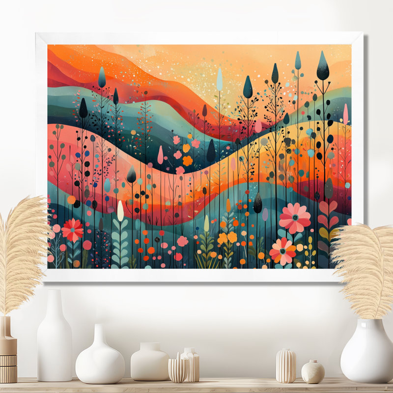 «Ilyssa Pastel Colors Of Desert Blossom Landscape III - Abstract Botanicals», art mural, H 30 po x l 40 po, Blanc