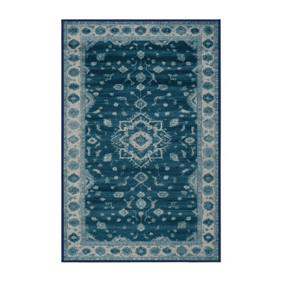 Tapis bleu lavé à la machine