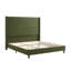Lit tapissier en velours côtelé grand format Wauson Crofford avec tête de lit haute de 63 po et pieds en bois massif, vert-1554600669-1559884729