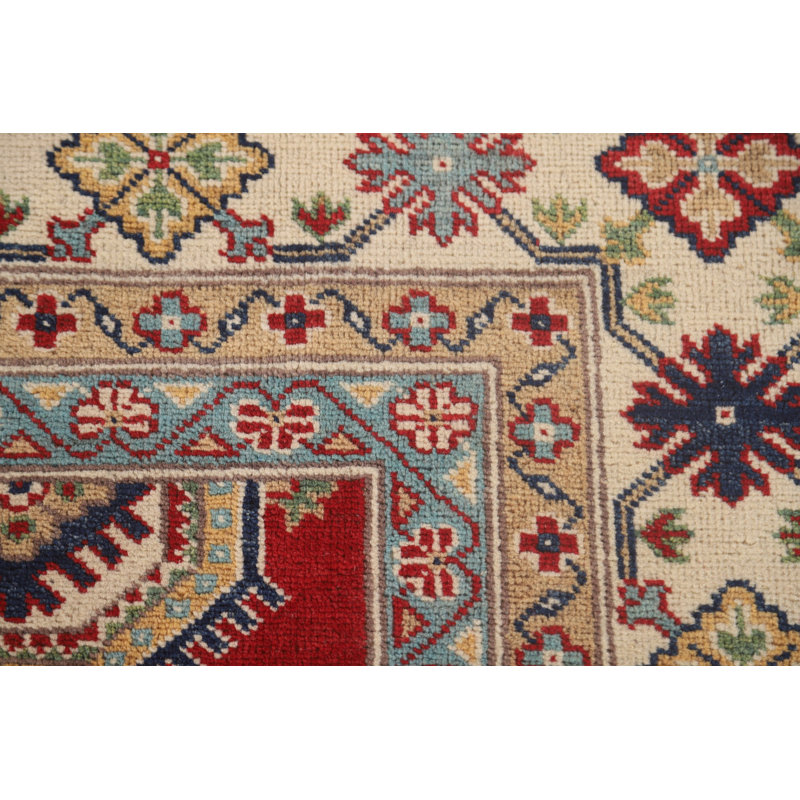 Geometric Red Kazak Oriental Area Rug 7x10
