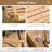 Patio Swing With Armrest Cup Holders, 440lbs Capacity, Wood Stained, Outdoor Enjoyment 2-3 Person Wooden Swing, Slatted Design, Natural Finish, Backyard