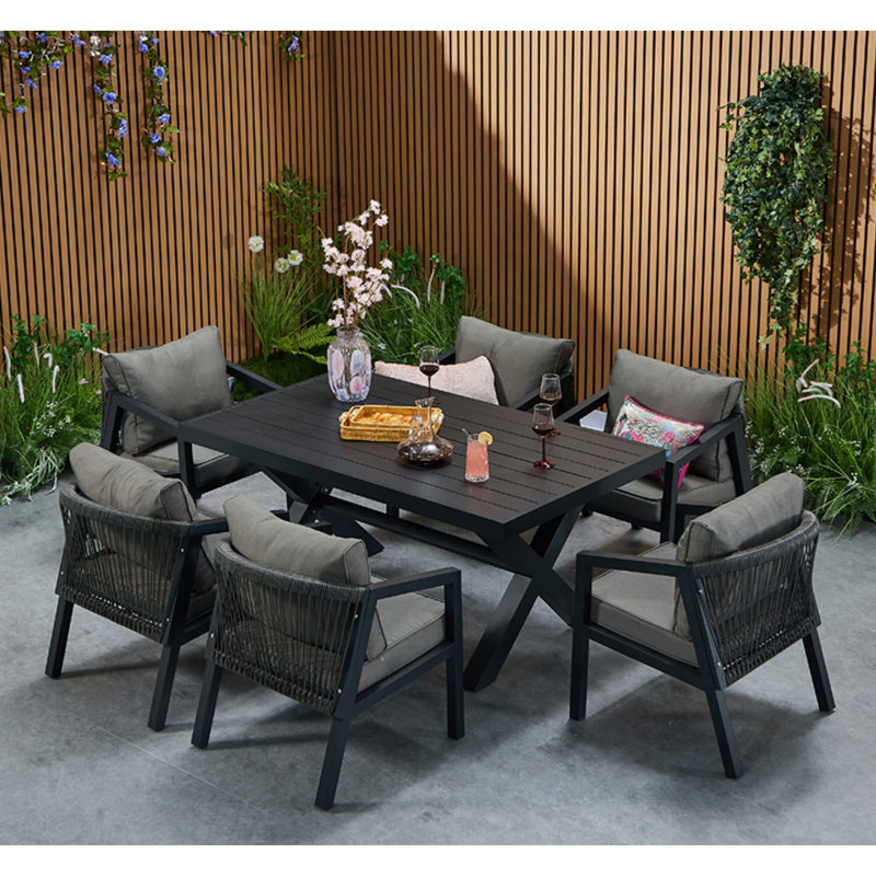 Dinig Table With 6 Armchairs, 7 Pcs: Table, 6 Chairs