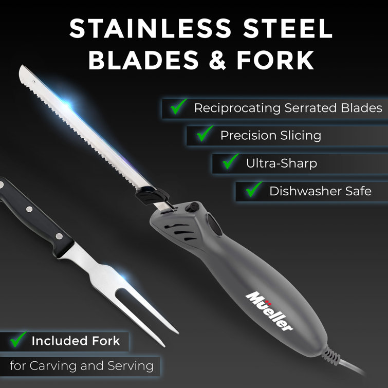 Classic Cuisine Electric Carving Knife Set with 2 Stainless Steel Blades