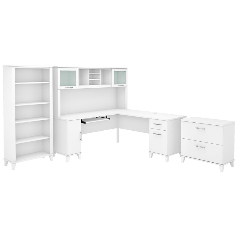 Magomed 4 Piece Computer Desk Office Set, White
