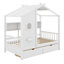 Lit maison avec tiroirs, tablette de rangement-1865102783