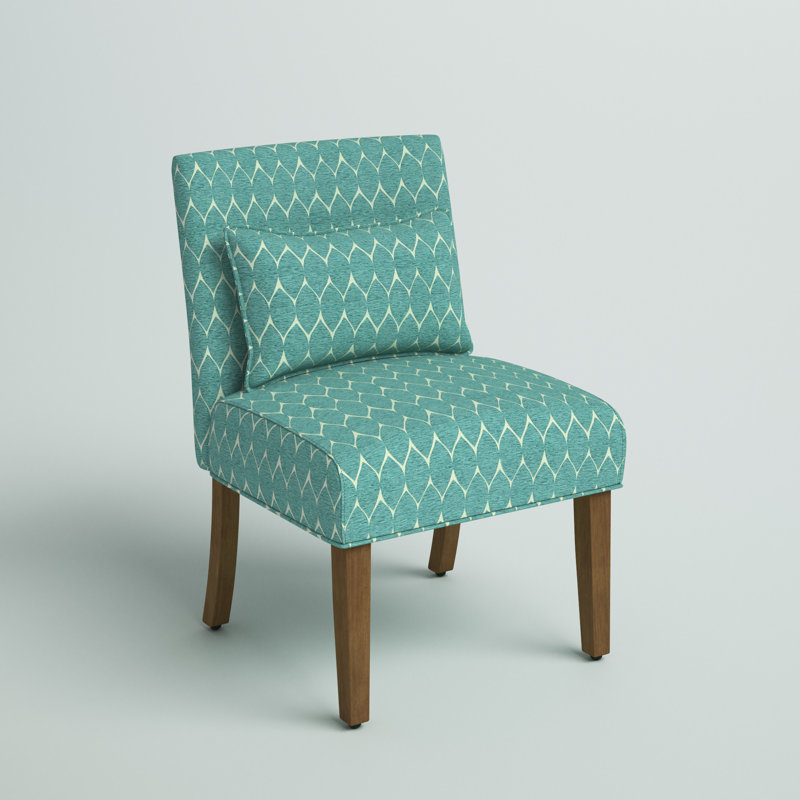 Canita Upholstered Slipper Chair, Teal Polyester
