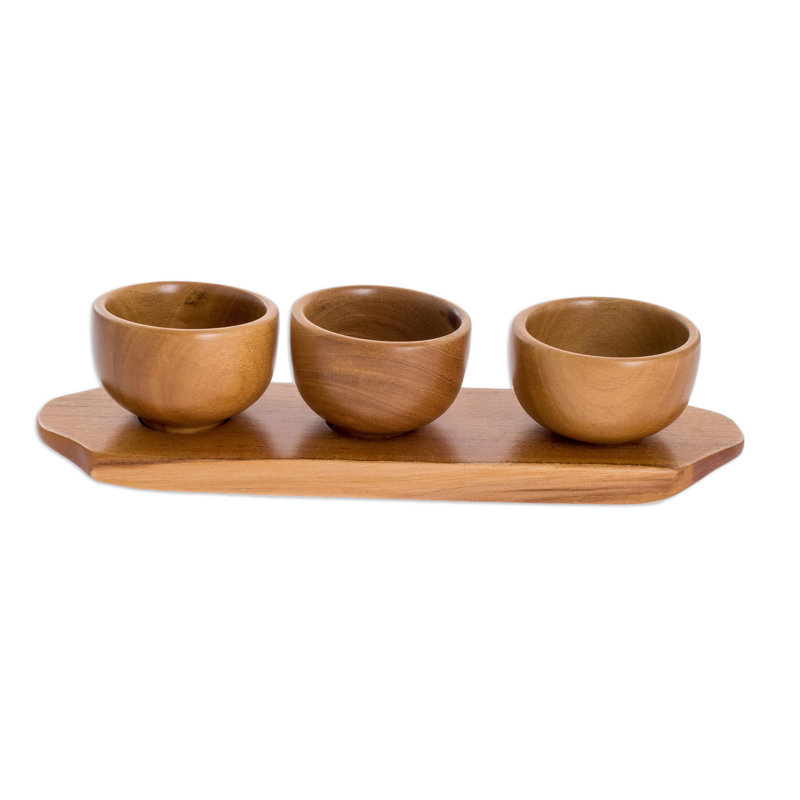 Loon Peak® Albirtha Teak Condiment Server