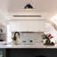 Plafonnier semi-encastré noir mat 1 lumière Kennily avec auvent décoratif or mat, ampoule incluse-1408794139
