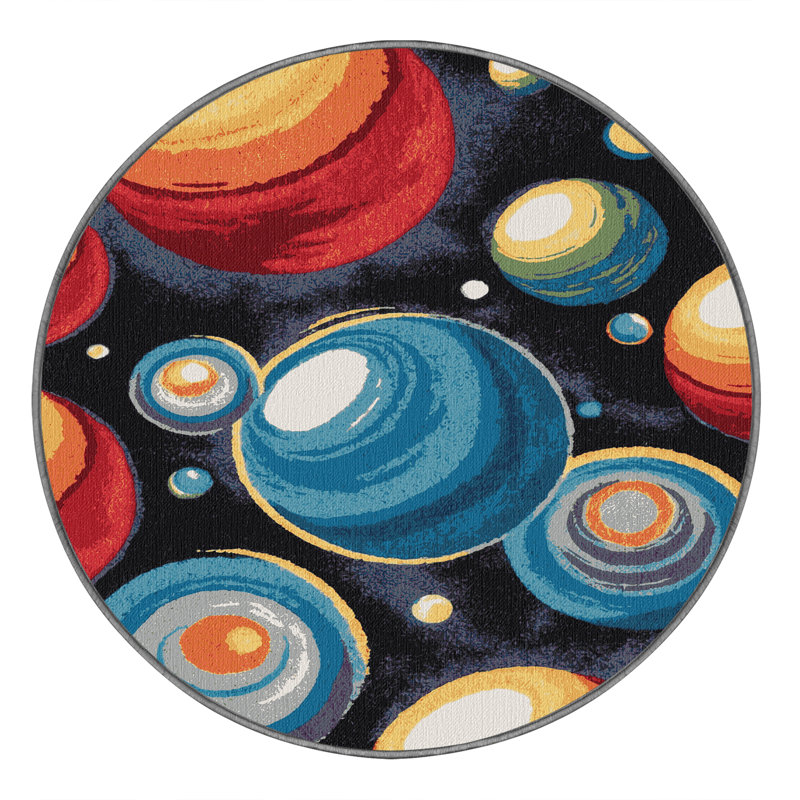 Tapis mauve lavable à la machine, Rond 7 pi