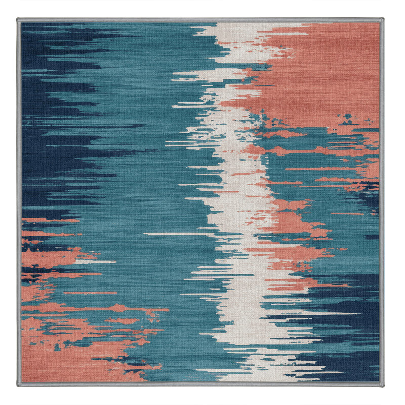 Tapis aquarelle lavable à la machine, Carré 8 pi