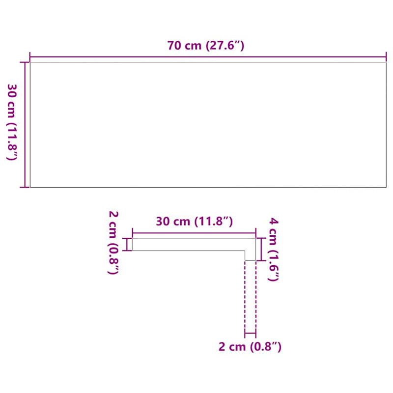 Ensemble de 2 tapis d'escalier Vidaxl, 2 pièces incluses, Rectangle 1 pi x 2 pi 4 po, Chêne