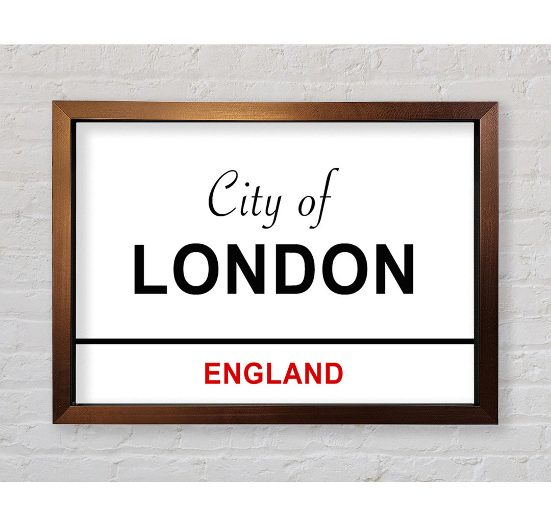 City Of London Signs - Einzelne Bilderrahmen Kunstdrucke