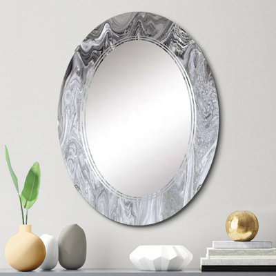 Gris liquide, art liquide - miroir de salle de bain / meuble-lavabo moderne
