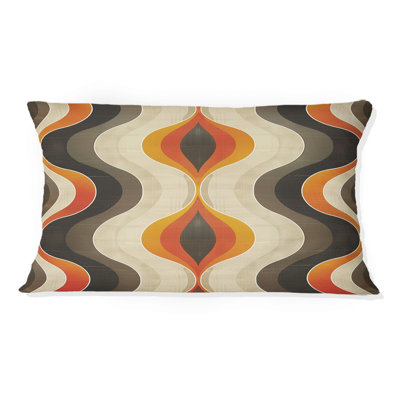 Coussin lombaire orange Mid-Century orange quadrilobe Elegance I