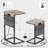 C Shaped End Table With Charging Station, 33" Tall Side Table For Couch, C Table Adjustable Height Small Couch Side Table, Slide Under Sofa Table TV Tray Arm Table For Living Room, Greige