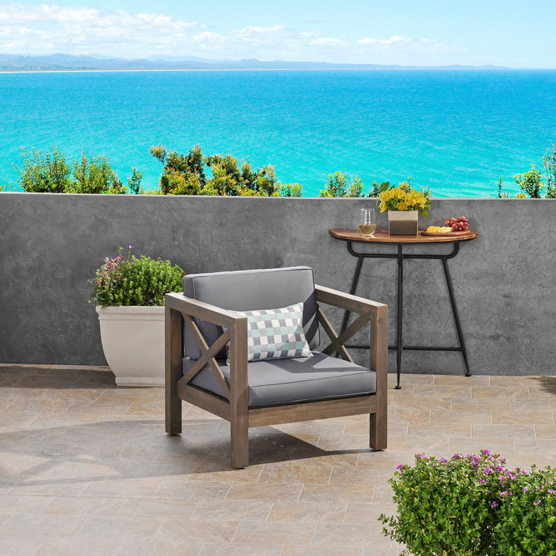 Fauteuil club Brava, confortable et polyvalent, Gris, Tissu gris imperméable