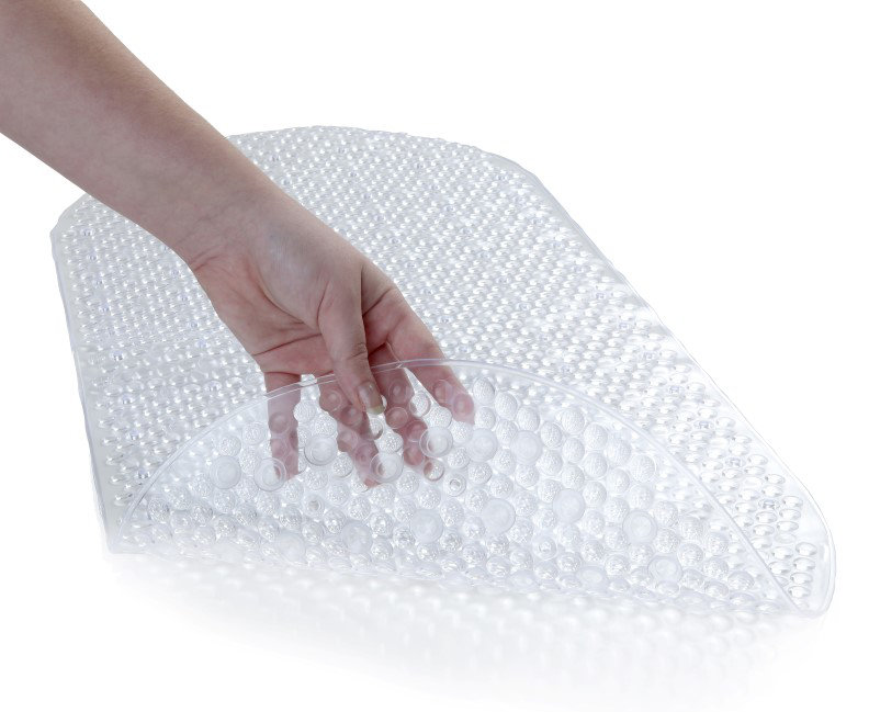 Tapis de bain avec ventouses LeLand, Transparent
