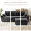 Modern Oversized 275cm 3-Sets Boneless Chenille Sofa With Ottoman And High-resilience Foam-3980747