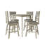 Ensemble de salle à manger 5 pièces à hauteur de comptoir avec chaises pivotantes et table ronde de 45 pouces, gris antique-689108093