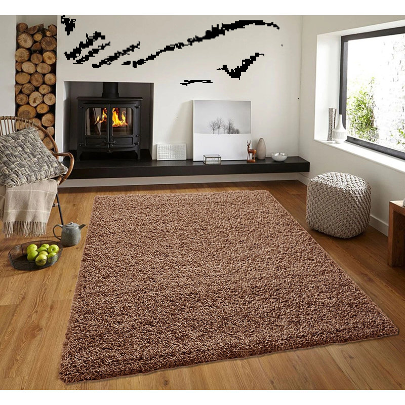 Solid Colour Shag Area Rug, Rectangle 200 x 290 cm
