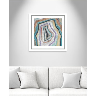 Agate moderne bleu sarcelle - peinture encadrée