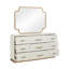Ensemble de chambre à coucher grand lit 5 pièces Lexington en beige avec lit tapissier, commode, miroir, table de chevet et commode pour une vie élégante et organisée