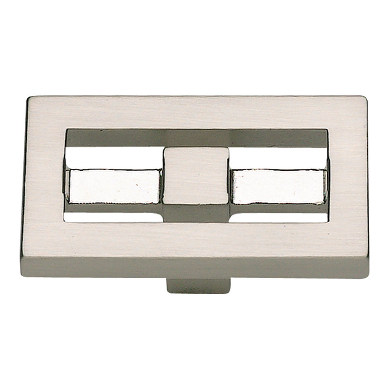 Nobu 1 3/4" Length Rectangle Knob, Brushed Nickel