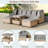 4 Pieces Uv-proof Resin Wicker Patio Sofa Set Included A 4-seat Sofa, 2 Ottomans, A Lifting Table, Retractable Canopy, Cushions And Adjustable Backrest-1646938896