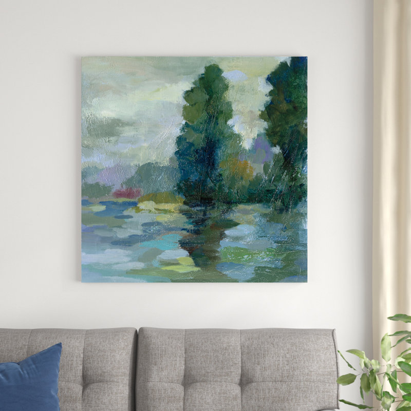 Lever de soleil sur le lac II, H 36 po x l 36 po x P 1,25 po