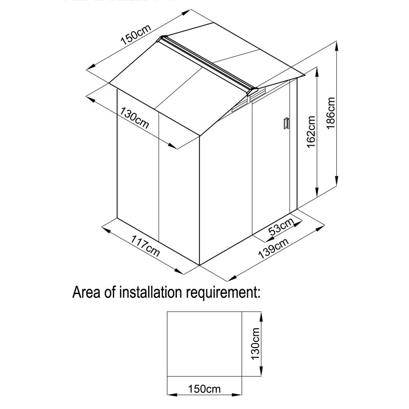 Coad 4.9ft X 4.3ft Metal Tool Shed, Navy Blue