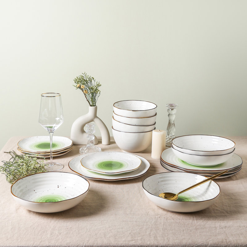 Service de table en porcelaine Christian Siriano Luma - Service pour 8, Vert