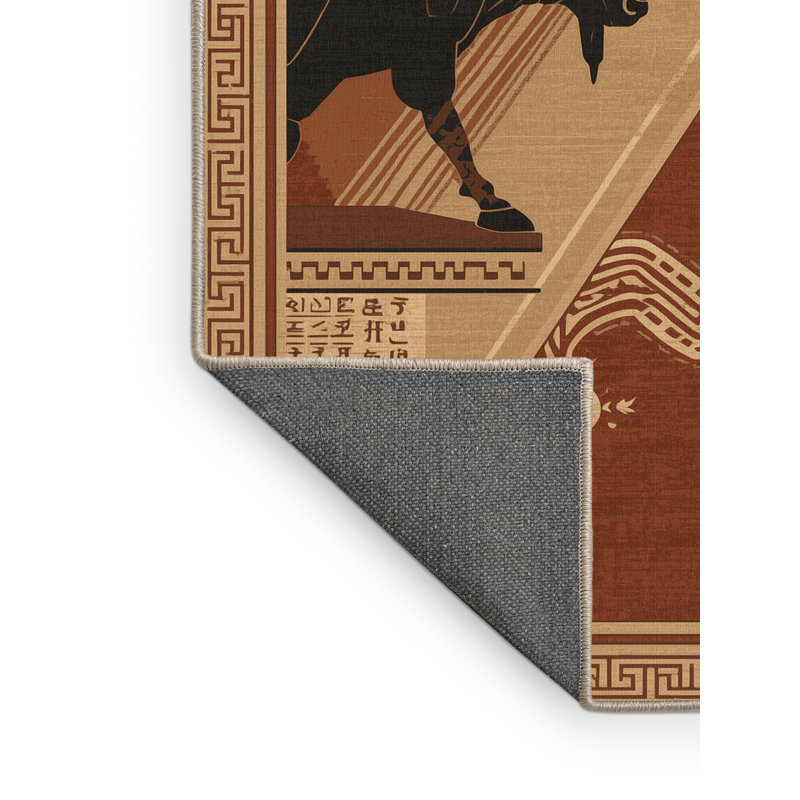 Tapis oriental doux et moelleux de style oriental Macalester, 3 X 5
