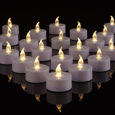 100 Pack Flameless LED Tea Lights, Battery Operated Flickering Tealight Candles with Pre-Installed CR2032 Batteries for Wedding Holiday Table Decor