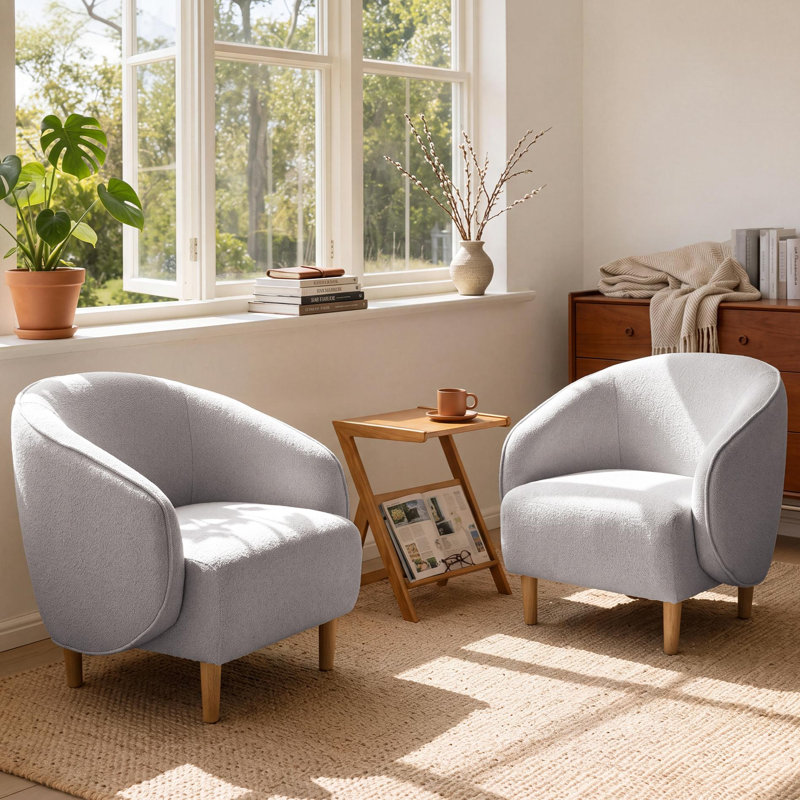 Fauteuil d'appoint moderne 33 po, Gris clair