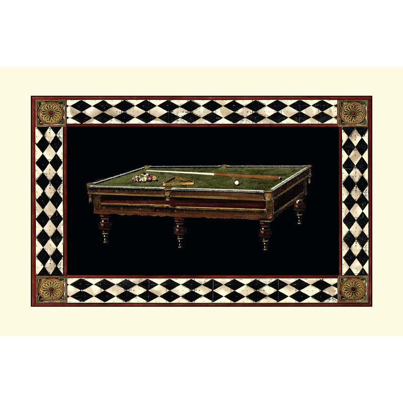 Lets Play Billiards I B&W Antiqued - Wrapped Canvas Art Prints, 46cm H x 30cm W x 3.8cm D