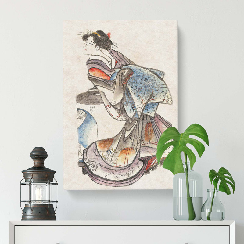 Geisha Sketch by Katsushika Hokusai - Wrapped Canvas, 50cm H x 35cm W x 3cm D
