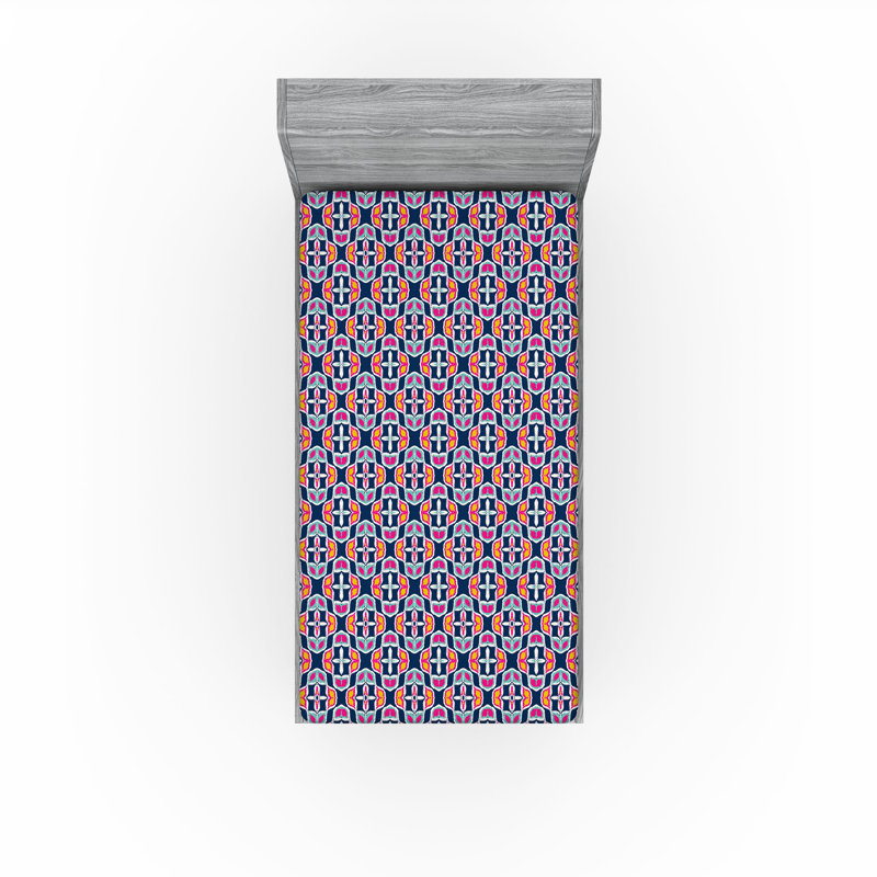 Drap-housse psychédélique Ambesonne, Drap-housse de taille simple