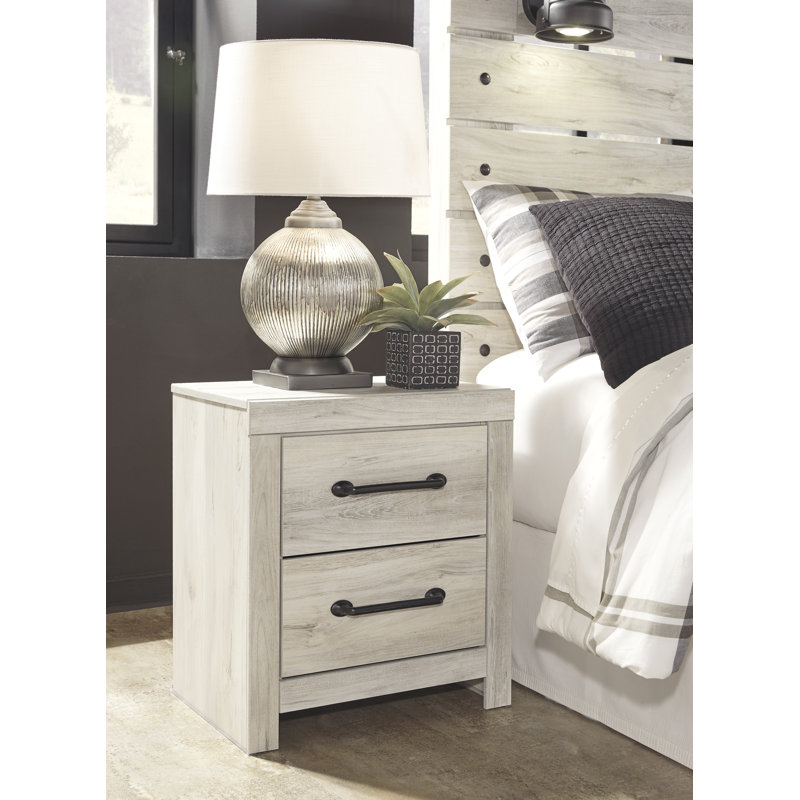 Grand lit de rangement, commode et table de chevet Cambeck