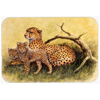 Caroline's Treasures Cheetahs Glass Cutting Board