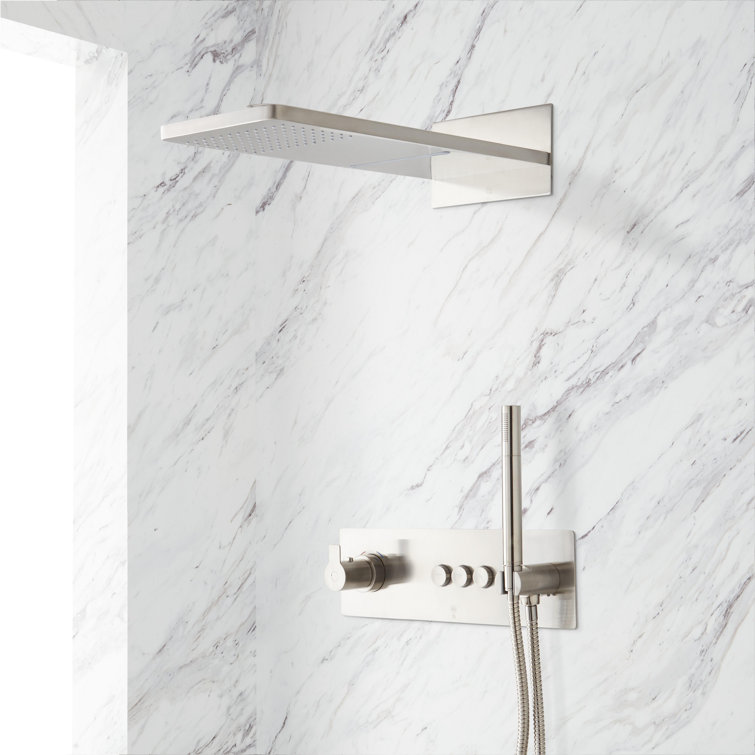 Hollyn Simple Select Thermostatic Shower System with Dual-Function Shower Head and Hand Shower