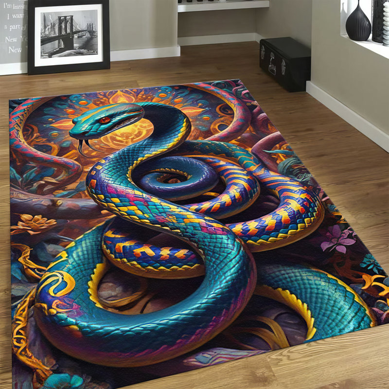 Floral Medallion Design Non Woven Soft Printed Rug for Home and Office Decor, Rectangle 5'11" x 9'2"