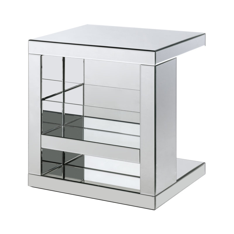 Demontra Mirrored Glass Top End Table