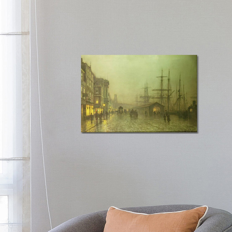 Liverpool Docks by John Atkinson Grimshaw - Wrapped Canvas Print, 66.04 cm H x 45.72 cm W x 3.175 cm D