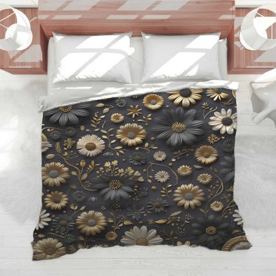 Édredon floral avec literie moderne