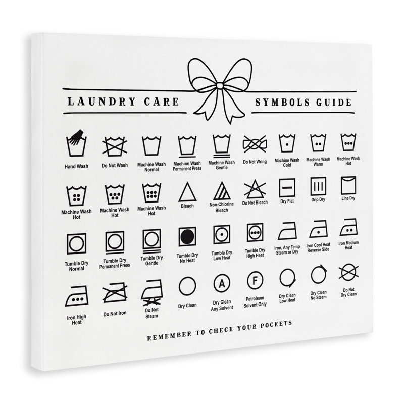 Laundry Care Symbols Guide Canvas, design by Lettered and Lined, 36" H x 48" W