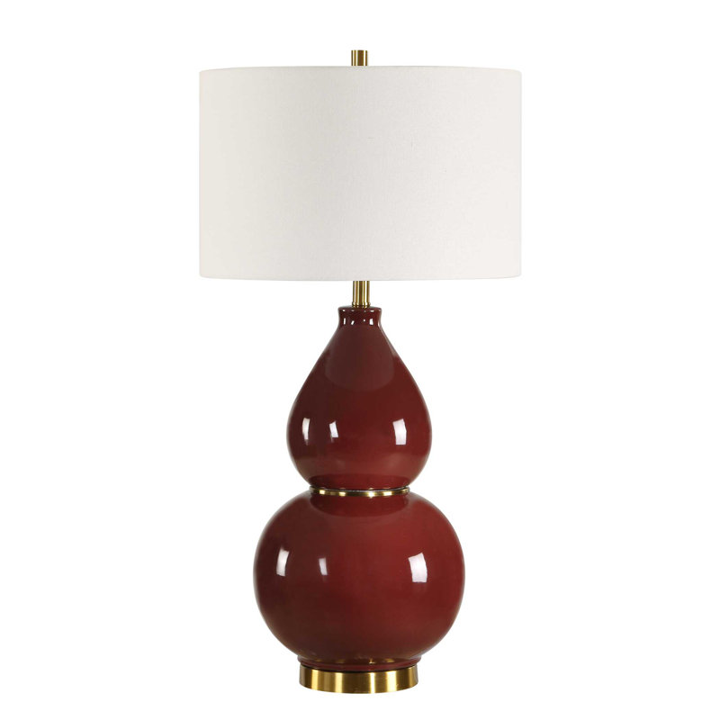 Uttermost Gourd Burgundy Table Lamp